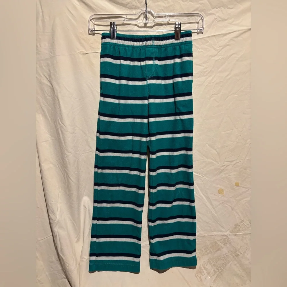 Lands' End Teal, Navy & White Striped Kids Pajama Pants